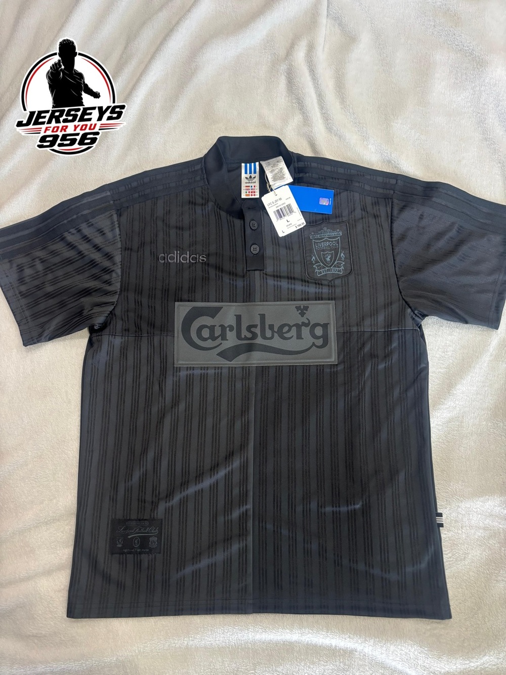 Adidas Men's Black Liverpool Carlsberg Retro Polo Shirt